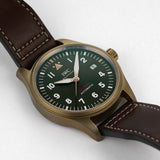 IWC Pilot's Watch Automatic Spitfire Green Dial Brown Leather Strap Watch for Men - IW326802