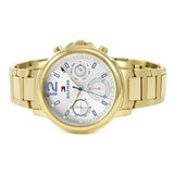 Tommy Hilfiger Claudia White Dial Gold Steel Strap Watch for Women - 1781742