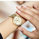 Tommy Hilfiger Lynn Quartz Gold Dial Gold Mesh Bracelet Watch For Women - 1781864