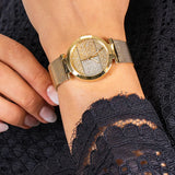 Tommy Hilfiger Lynn Quartz Gold Dial Gold Mesh Bracelet Watch For Women - 1781867