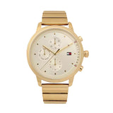Tommy Hilfiger Blake White Dial Gold Steel Strap Watch for Women - 1781905