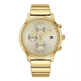 Tommy Hilfiger Blake White Dial Gold Steel Strap Watch for Women - 1781905