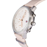 Tommy Hilfiger Blake Chronograph Silver Dial Pink Leather Strap Watch For Women - 1781906