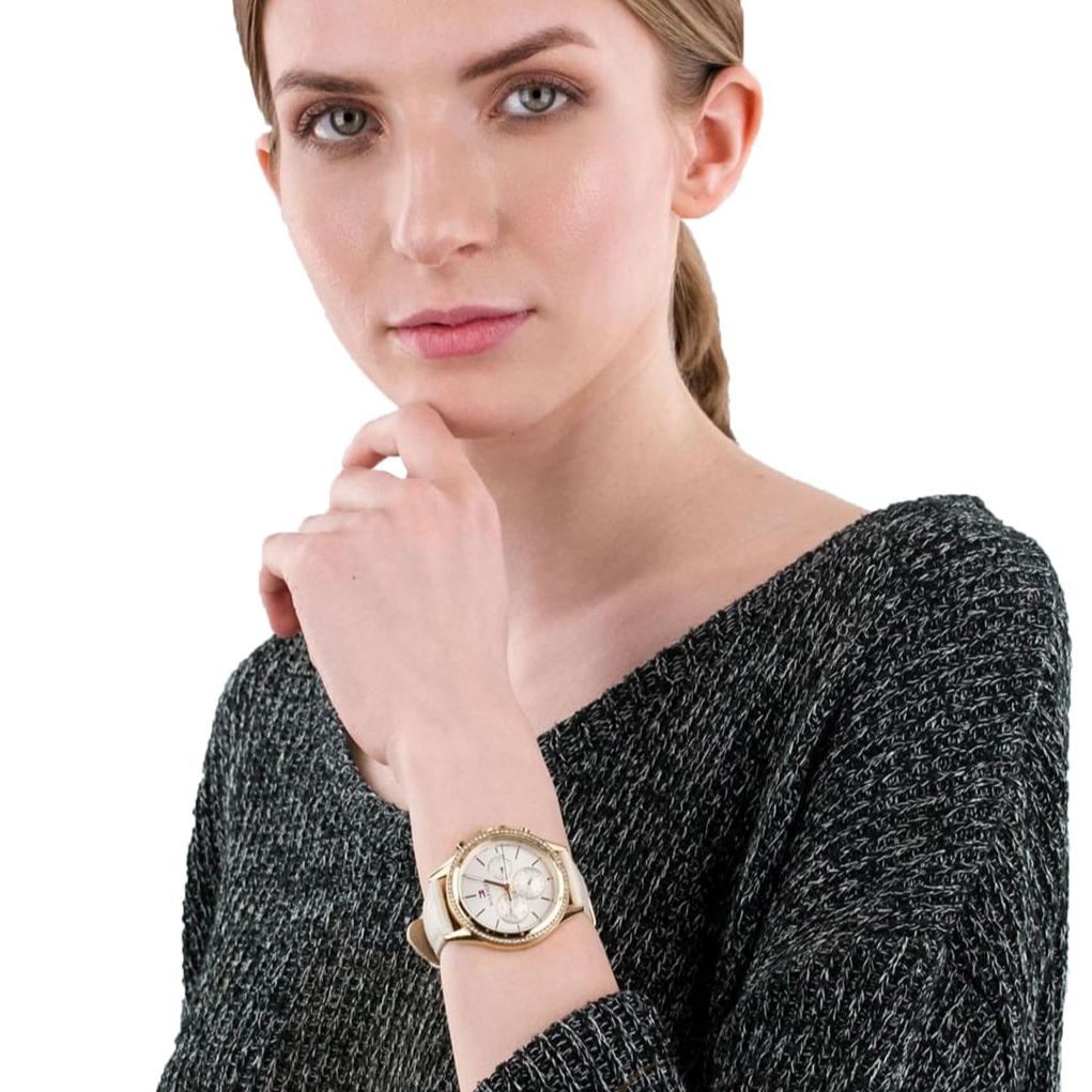 Tommy Hilfiger Ari Diamonds Damenuhr mit weißem Zifferblatt und