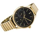 Tommy Hilfiger Brooke Black Dial Gold Steel Strap Watch for Women  - 1782019