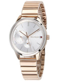 Tommy Hilfiger Brooke Silver Dial Rose Gold Steel Strap Watch for Women - 1782021