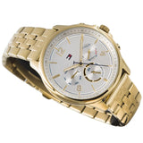 Tommy Hilfiger Harper Chronograph White Dial Gold Steel Strap Watch For Women - 1782223