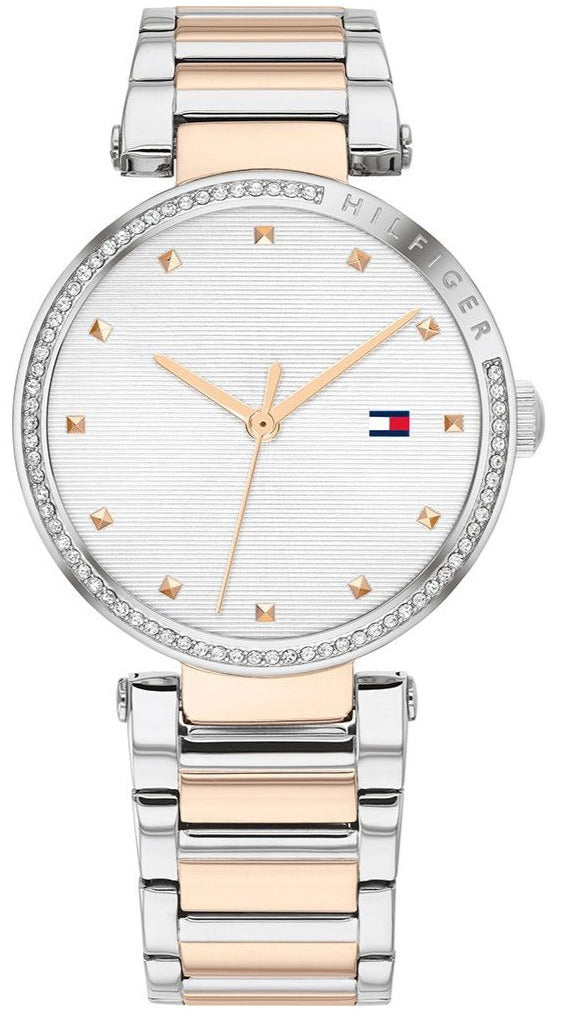 Tommy Hilfiger Reloj Lynn de cuarzo con esfera blanca y correa de