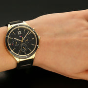Tommy Hilfiger Eve Chronograph Quartz Black Dial Black Silicone Strap Watch For Women - 1782282
