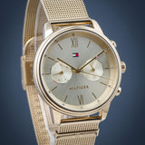 Tommy Hilfiger Blake Quartz Gold Dial Gold Mesh Bracelet Watch for Women - 1782302