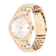 Tommy Hilfiger Monica Quartz White Dial Gold Steel Strap Watch For Women - 1782593