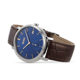 Hugo Boss Corporal Blue Dial Brown Leather Strap Watch for Men - 151363