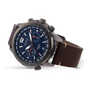 Hugo Boss Nomad Chronograph Blue Dial Brown Leather Strap Watch for Men - 1513773