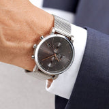 Hugo Boss Integrity Chronorgaph Grey Dial Silver Mesh Bracelet Watch for Men - 1513807
