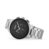 Hugo Boss Peak Black Dial Silver Steel Strap Watch for Men - 1513762