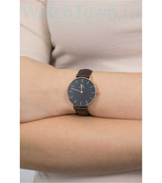 Daniel Wellington Classic Petite York Black Dial Brown Leather Strap Watch For Women - DW00100170