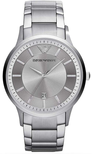 Emporio Armani Renato Quartz Silver Dial Silver Steel Strap Watch For Men - AR11189