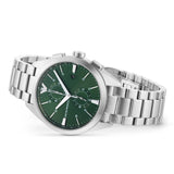 Emporio Armani Chronograph Green Dial Silver Steel Strap Watch For Men - AR11480