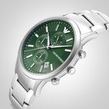 Emporio Armani Renato Chronograph Green Dial Silver Steel Strap Watch For Men - AR11507