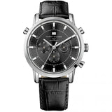 Tommy Hilfiger Harrison Chronograph Black Dial Black Leather Strap Watch for Men - 1790875