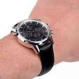 Tommy Hilfiger Harrison Chronograph Black Dial Black Leather Strap Watch for Men - 1790875