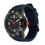 Tommy Hilfiger Cole Black Dial Blue Rubber Strap Watch for Men - 1790984