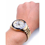 Tommy Hilfiger Luke Chronograph Quartz White Dial Gold Steel Strap Watch for Men - 1791121