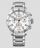 Tommy Hilfiger Trent Multi Function White Dial Silver Steel Strap Watch for Men - 1791140