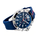 Tommy Hilfiger Nolan Chronograph Blue Dial Blue Rubber Strap Watch for Men - 1791142