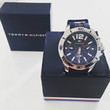 Tommy Hilfiger Nolan Chronograph Blue Dial Blue Rubber Strap Watch for Men - 1791142