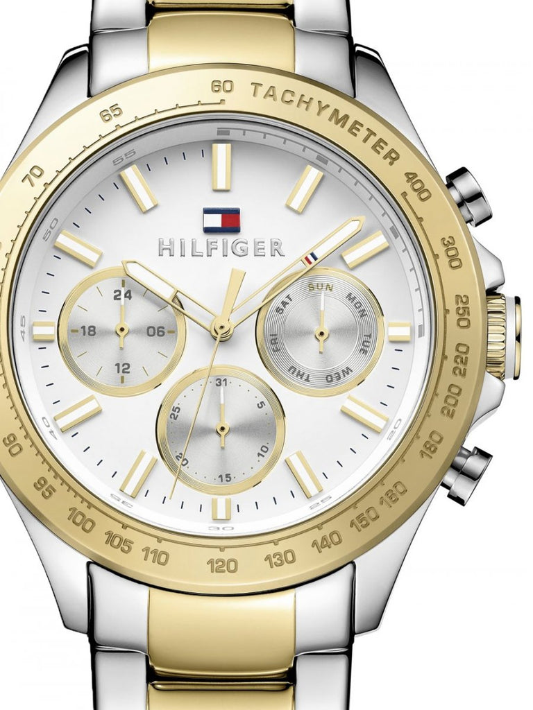 Tommy Hilfiger Hudson Chronograph White Dial Two Tone Steel Strap