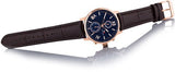 Tommy Hilfiger Alden Quartz Blue Dial Brown Leather Strap Watch for Men - 1791308