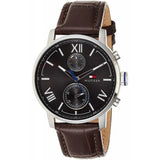 Tommy Hilfiger Alden Quartz Black Dial Brown Leather Strap Watch for Men - 1791309