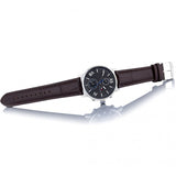 Tommy Hilfiger Alden Quartz Black Dial Brown Leather Strap Watch for Men - 1791309