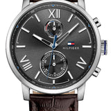 Tommy Hilfiger Alden Quartz Black Dial Brown Leather Strap Watch for Men - 1791309