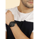 Tommy Hilfiger Denim Black Dial Black Rubber Strap Watch for Men - 1791326