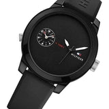 Tommy Hilfiger Denim Black Dial Black Rubber Strap Watch for Men - 1791326