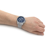 Tommy Hilfiger Decker Quartz Blue Dial Silver Steel Strap Watch for Men - 1791348