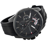 Tommy Hilfiger Decker Quartz Black Dial Black Rubber Strap Watch for Men - 1791352