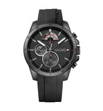 Tommy Hilfiger Decker Quartz Black Dial Black Rubber Strap Watch for Men - 1791352