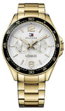 Tommy Hilfiger Sport White Dial Gold Steel Strap Watch for Men - 1791365