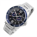 Tommy Hilfiger Erik Chronograph Blue Dial Silver Steel Strap Watch for Men - 1791366