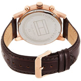 Tommy Hilfiger Kane Chronograph Quartz Blue Dial Brown Leather Strap Watch for Men - 1791399