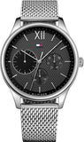 Tommy Hilfiger Damon Quartz Chronograph Black Dial Silver Mesh Bracelet Watch for Men - 1791415