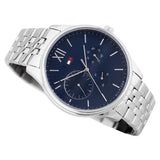 Tommy Hilfiger Damon Chronograph Blue Dial Silver Steel Strap Watch for Men - 1791416