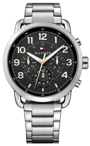 Tommy Hilfiger Briggs Chronograph Black Dial Silver Steel Strap