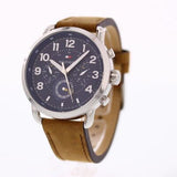 Tommy Hilfiger Briggs Chronograph Blue Dial Brown Leather Strap Watch for Men - 1791424