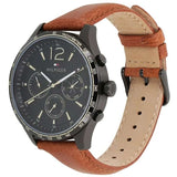 Tommy Hilfiger Gavin Chronograph Quartz Black Dial Brown Leather Strap Watch for Men - 1791470