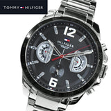 Tommy Hilfiger Decker Quartz Black Dial Silver Steel Strap Watch for Men - 1791472