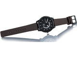 Tommy Hilfiger Denim Black Dial Brown Leather Strap Watch for Men - 1791478